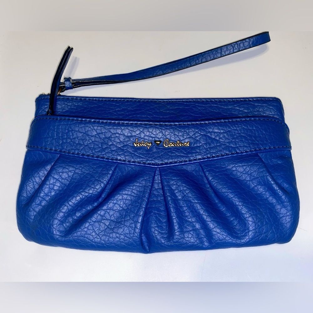 Juicy Couture vintage Royal Blue Leather Clutch Wristlet